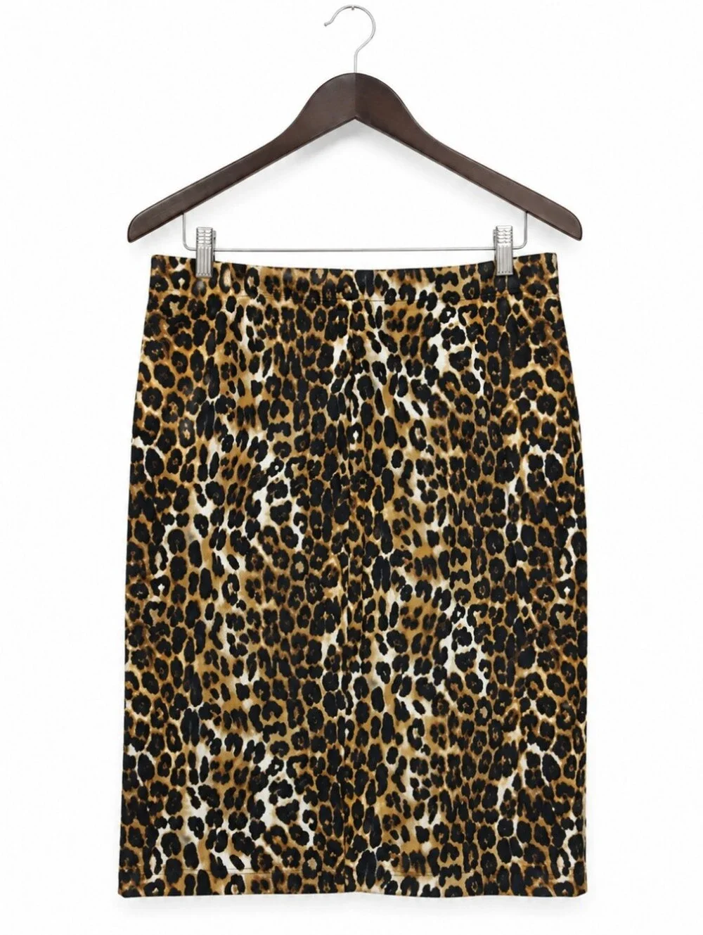 Cato Leopard Print Knee Length Spandex Blend Pencil Skirt Sz Lg